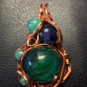 Pendant Multi Petri Stones in Raw Copper
