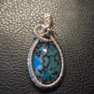 Blue Dragon Scales in .925 Sterling Silver Pendant