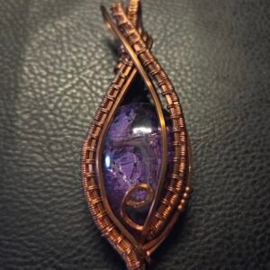 Purple Petri Stone in raw Copper