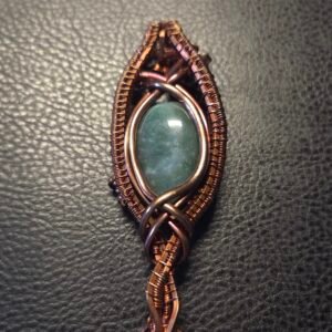 Green Moss Agate in Raw Copper