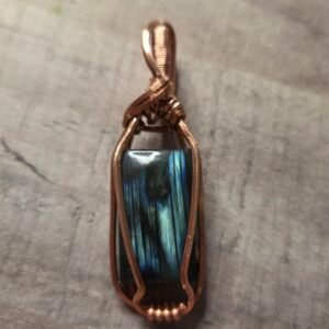 Flashy Labradorite in Raw Copper
