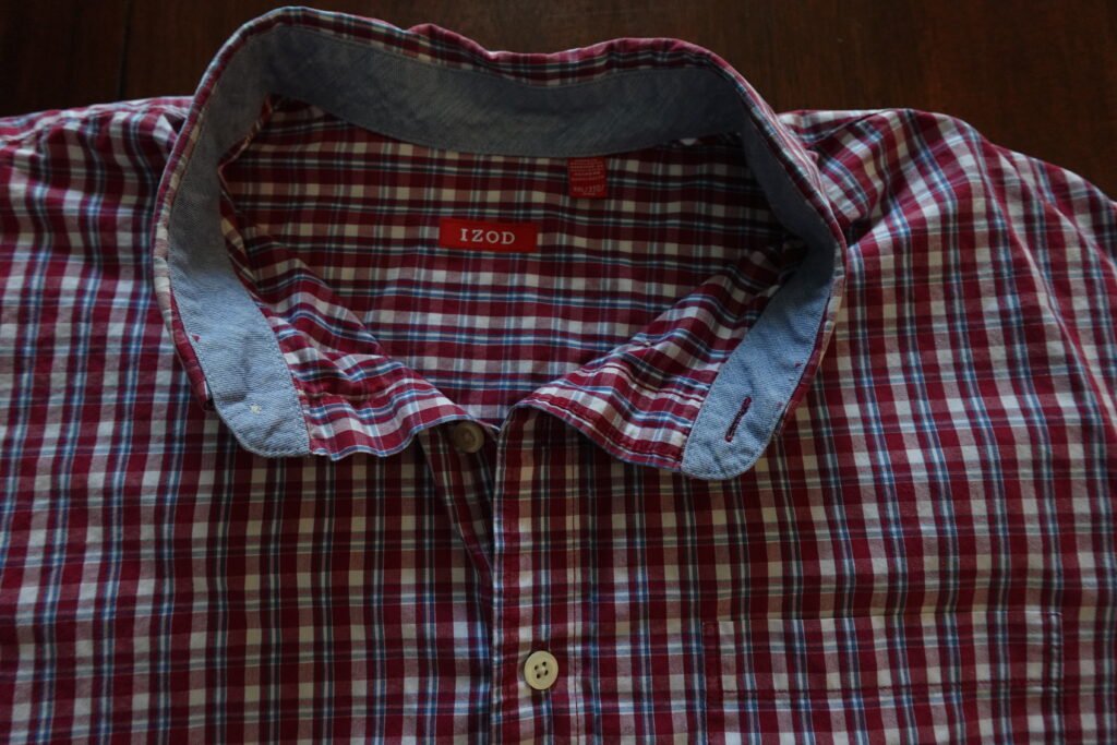 IZOD Saltwater Red, White, & Blue Short Sleeve Button Down Shirt 3XL