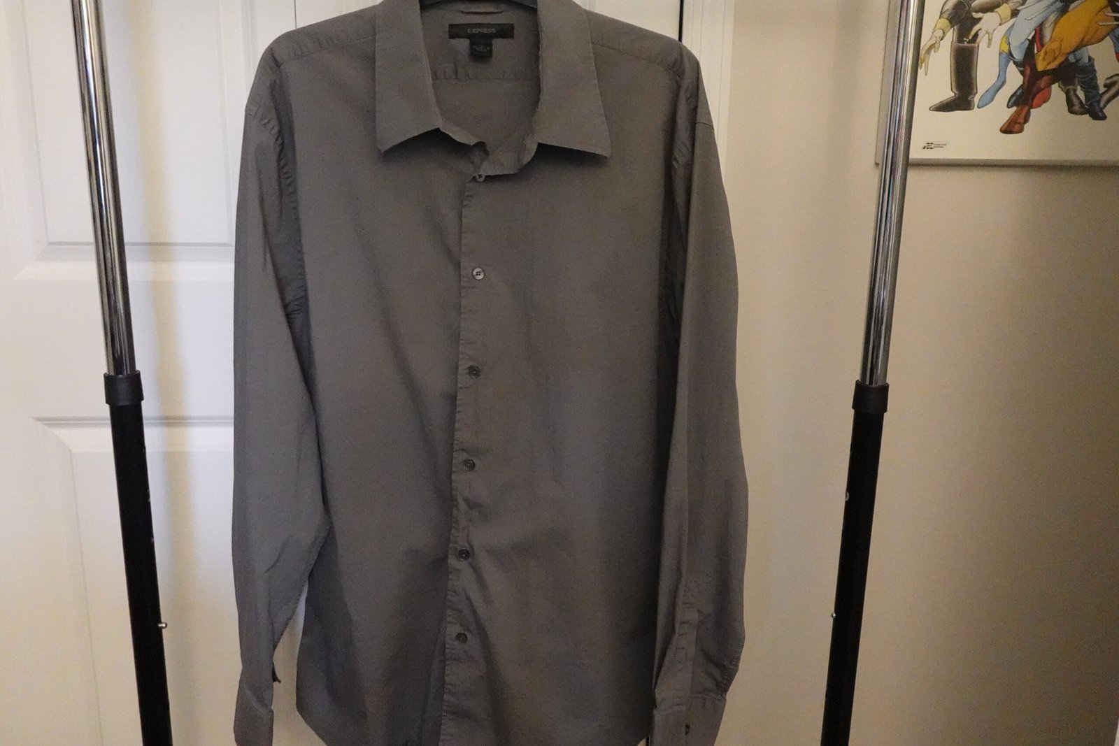 Express Long Sleeve Gray Shirt 2XL - Image 3