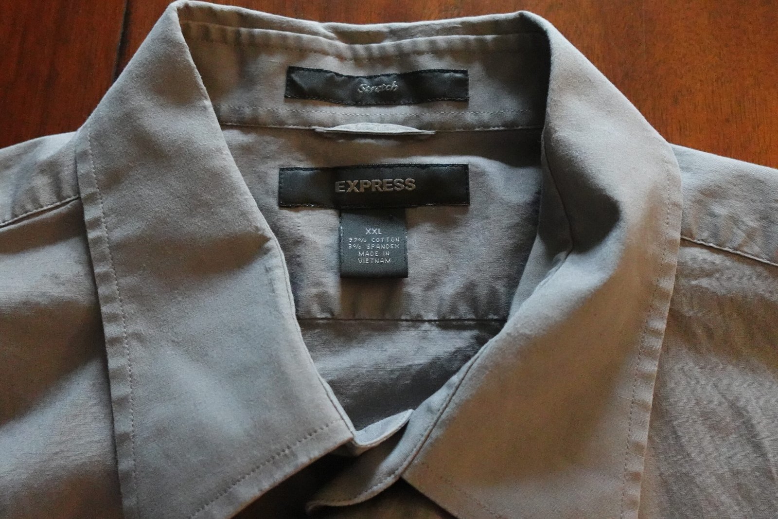 Express Long Sleeve Gray Shirt 2XL - Image 2